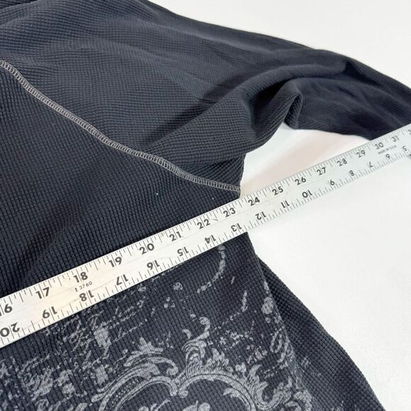Dickies Shirt Mens XL Cyber Y2K Grunge Aflliction Type Thermal Black Crewneck - Picture 4 of 7